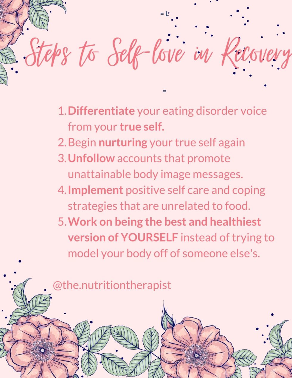 steps to self-love or recovery