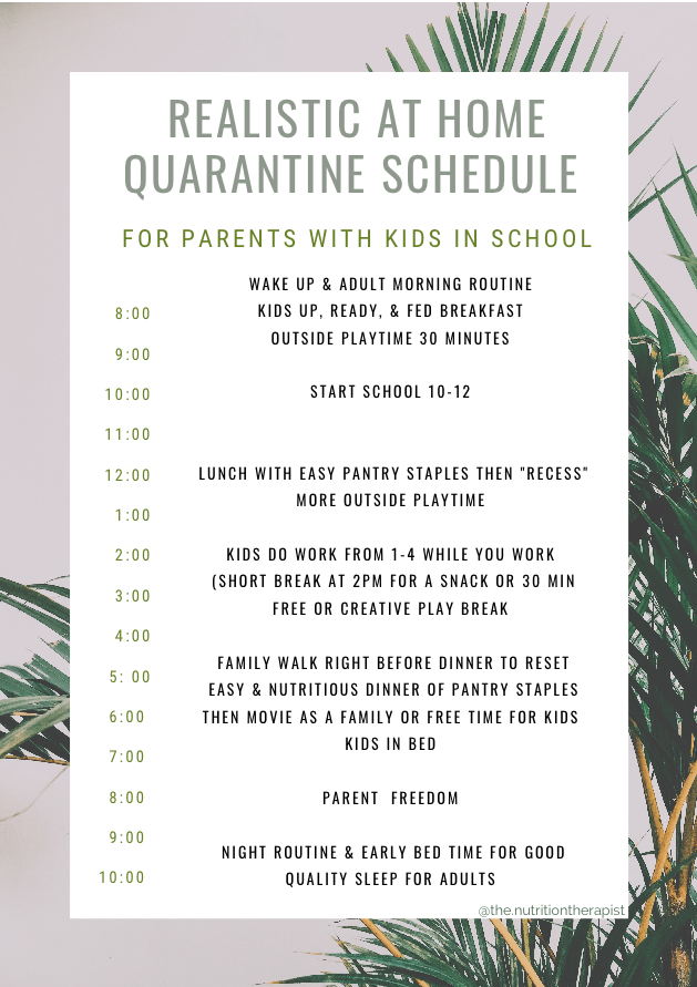 At home quarantine schedule